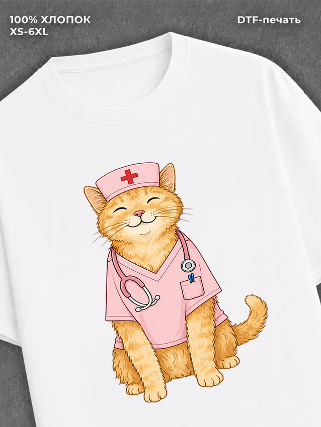 Футболка Котик враач