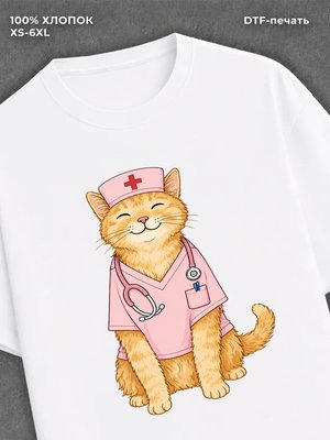 Футболка Котик враач