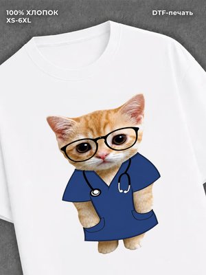 Футболка Котик враач